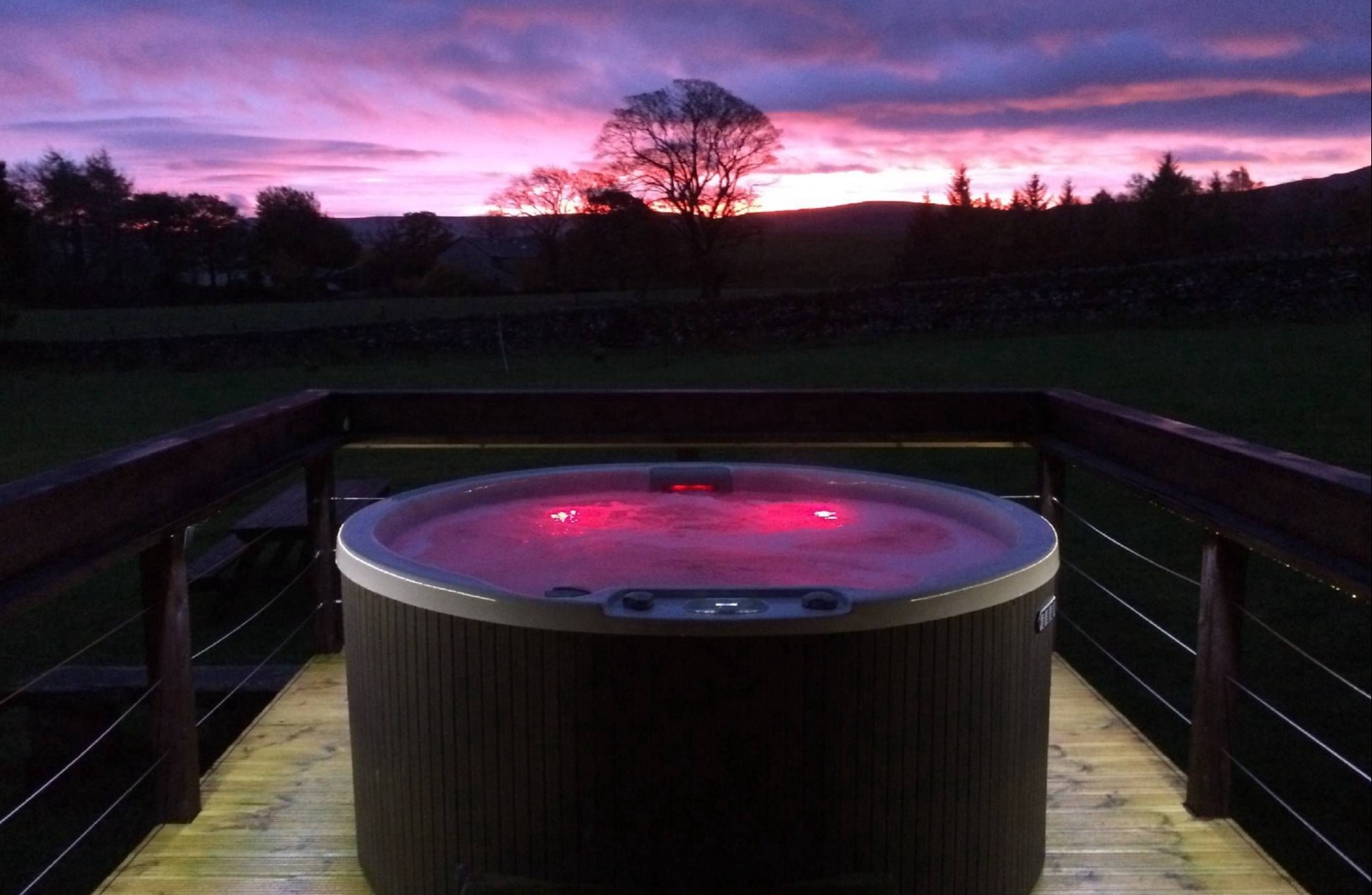 Amazing skies and one of our hot tubs